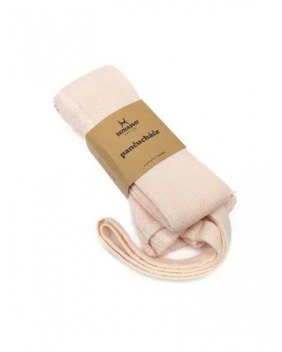 Tights with suspenders, cotton, light pink